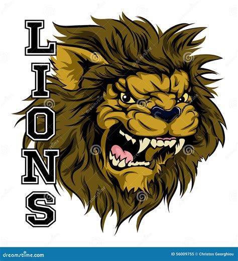 Lions Sports Mascot Stock Vector Illustration Of Mascot 56009755