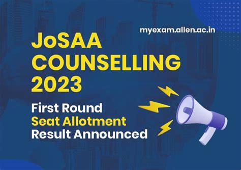 Josaa Counselling Result Archives My Exam Edublog Of Allen