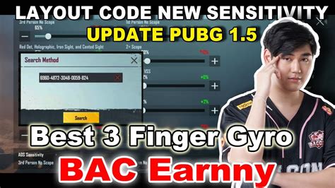 NEW BAC Earnny Layout Control Code Sensitivity 2021 PUBG 1 5 3