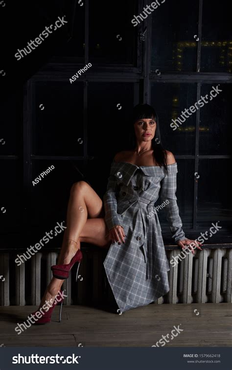 Hot Sexy Curvy Brunette Posing Front Stock Photo Shutterstock