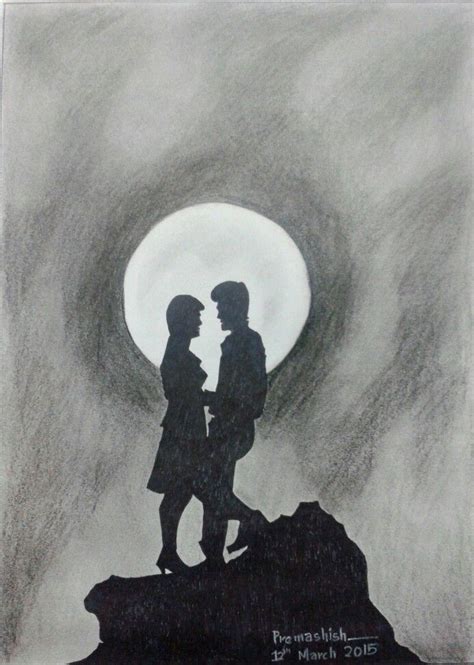 Moon love;pencil sketch | Moon sketches, Sketches, Love pencil sketch