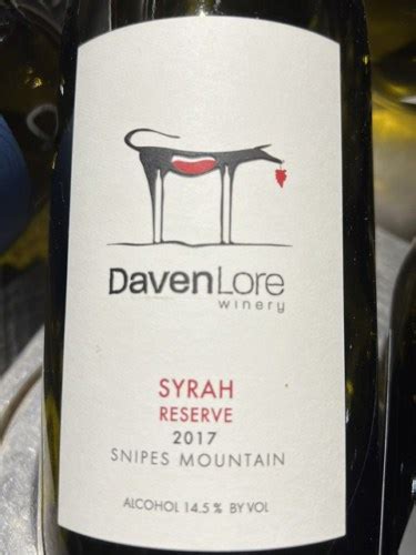 Daven Lore Winery Reserve Syrah Vivino Us