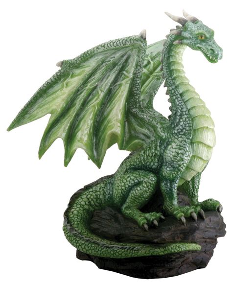 SUMMIT COLLECTION Green Dragon on Rock Fantasy Figurine - Sandyswim