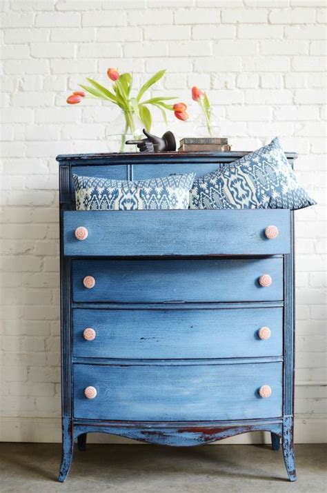 Blue Nightstand Design Painted Furniture Designs Blue Distressed