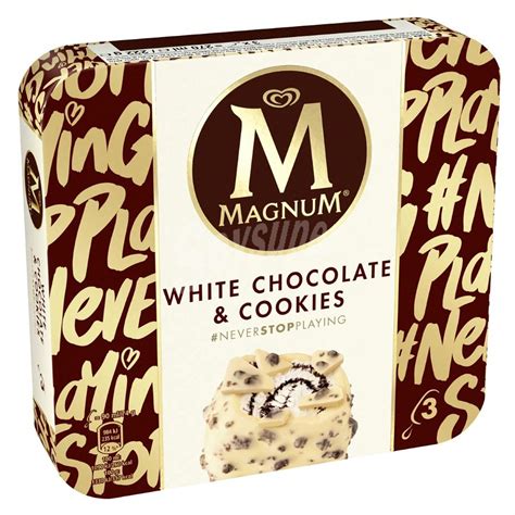 Magnum Frigo Helado De Chocolate Blanco Con Trocitos De Cookies 3 X 90 G