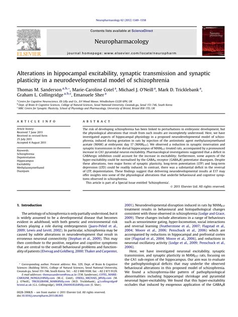 (PDF) Alterations in hippocampal excitability, synaptic transmission ... 