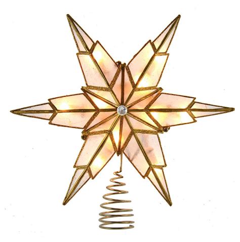 Kurt Adler Light Point Gold Capiz Star Tree Topper Christmas