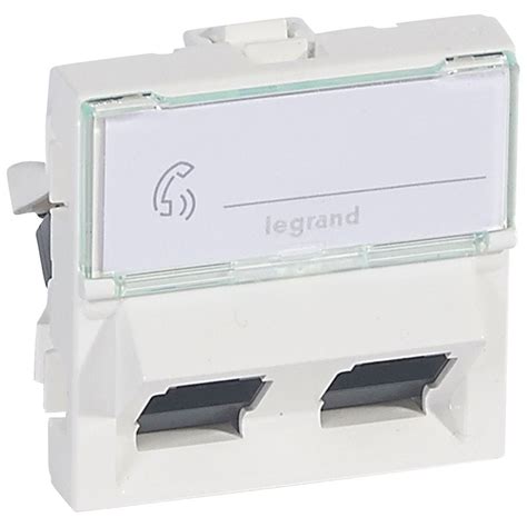 Mosaic 2 fach RJ45 45 Kat 6 UTP 2 modulig Farbe Ultraweiß Legrand