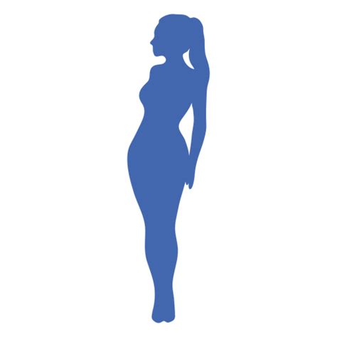 Design Png E Svg De Silhueta De Perfil De Garota Sexy Azul Para Camisetas