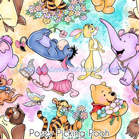 Posey Picking Pooh Purpleseamstress Fabric