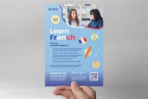 French Language Class Flyer Template [psd Ai Vector] Brandpacks