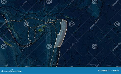 Volcanoes Around the Tonga Plate. Satellite Map Stock Illustration ...