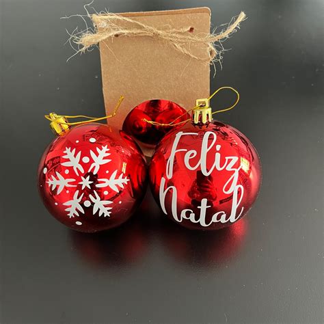 Bola De Natal Vermelha Personalizada Elo Produtos Especiais