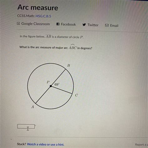 In The Figure Below Ab Is A Diameter Of Circle P What Is The Arc