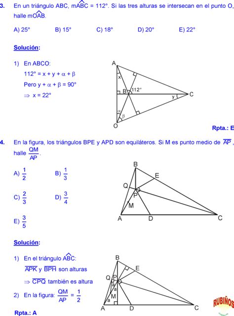 Propiedades De La Congruencia De TriÁngulos Problemas Desarrollados