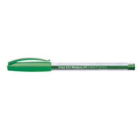 CANETA ESFEROGRÁFICA TRILUX 032 MÉDIA VERDE C 50 UNIDADES FABER