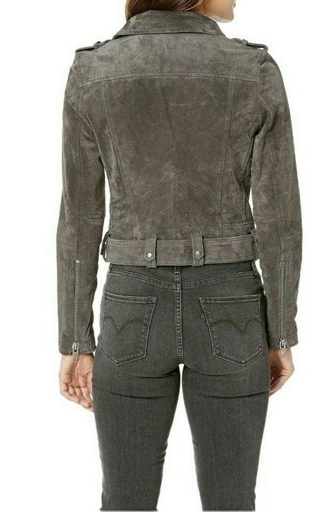 Blank Nyc Suede Leather Biker Motorcycle Jacket Wo Gem