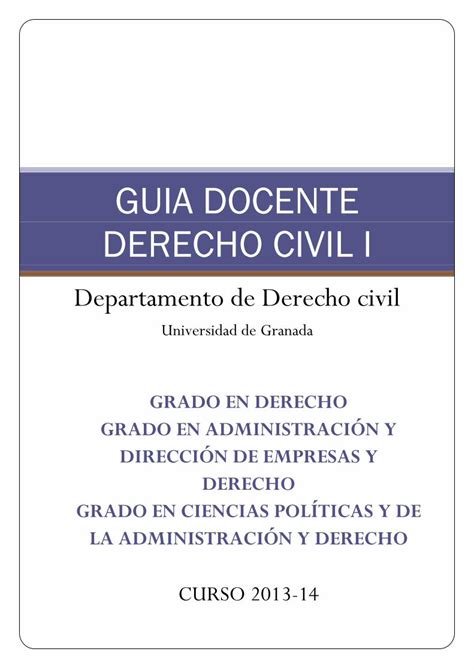 PDF GUIA DOCENTE DERECHO CIVIL Iderecho Ugr Es Web Sites Default