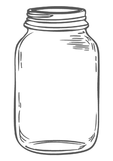 Black And White Mason Jar Drawing