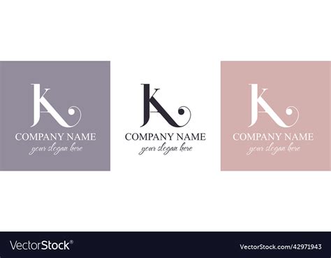 K Letter Monogram Elegant Luxury Logo Royalty Free Vector