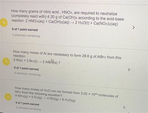 Solved How Many Grams Of Nitric Acid HNO3 Are Required To Chegg