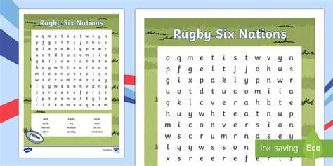 Rugby Six Nations Word Search Teacher Made Twinkl