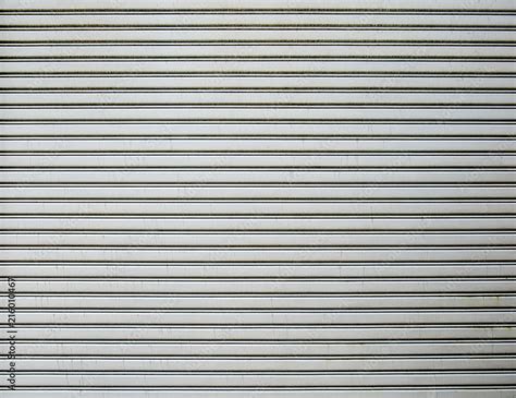 Corrugated Metal Sheetslide Door Roller Shutter Texture Stock Photo