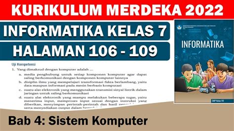 Informatika Kelas 7 Halaman 106 109 Kurikulum Merdeka Youtube