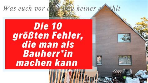 DA SOLLTEN ALLE ALARMGLOCKEN KLINGELN Tipps für Bauherr innen