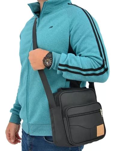 Bolsa Masculina Tiracolo Pasta Carteiro Shoulder Bag Grande Cor Preto