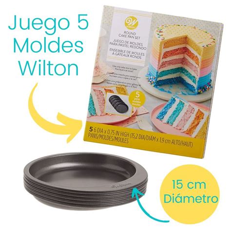 Juego De 5 Moldes Para Torta Redonda 15cm Easy Layers Wilton 39 530