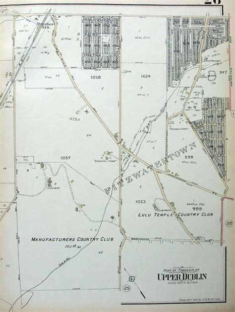 Large Original Map Of Part Of Fort Washington Etsy