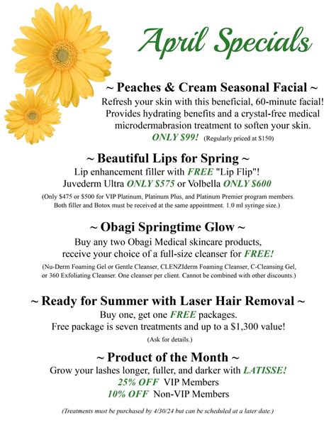 Monthly Specials And Coupons Dermacare Gainesville Fl Laser Skin Care