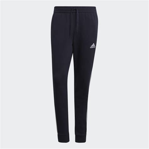 Adidas Essentials French Terry Tapered Cuff 3 Stripes Pants Blue