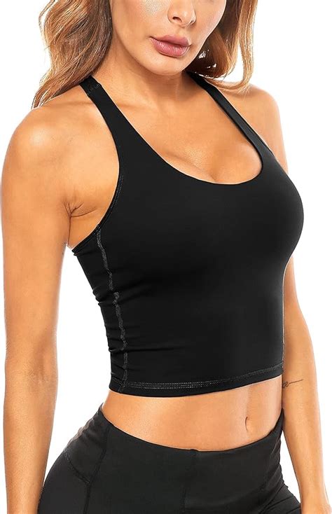 Fulbelle Crop Tops For Women Sexy Seamless Fitness Running Longline