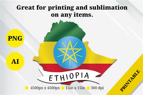 Ethiopia Map Flag Graphic by Rahallus Ntx · Creative Fabrica