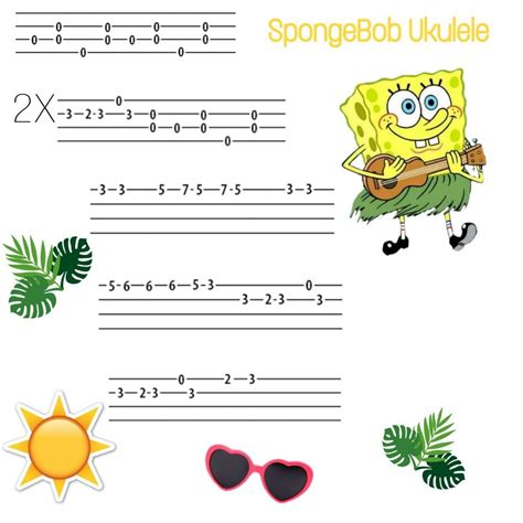 Song Spongebob On Ukulele Ukulele Spongebob Табы для укулеле Песни