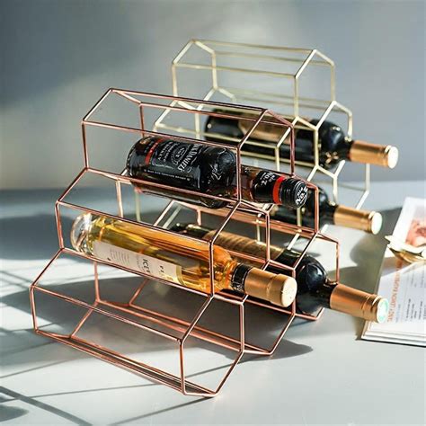 Nordic Geometric Wine Display Rack Petagadget