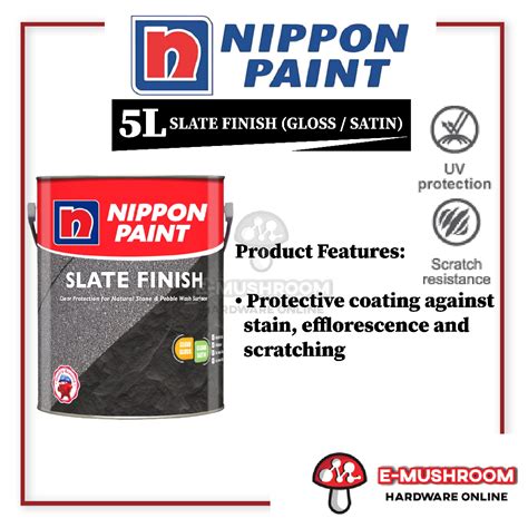 L Nippon Paint Slate Finish Gloss Satin Shopee Malaysia