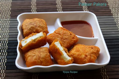 Vysya's Delicious Recipes: Paneer Pakora - Punjabi Paneer Pakoda