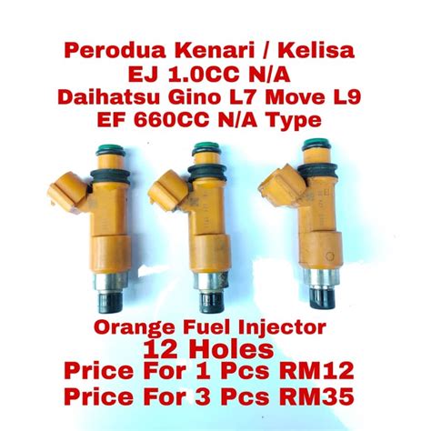 Orange Fuel Injector 12 Holes For Perodua Kenari Kelisa EJ 1 0CC