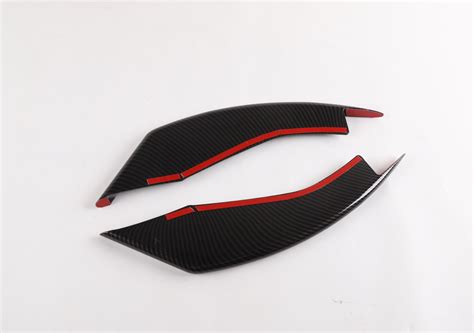 Carbon Fiber Abs Front Fog Light Lamp Cover Trim For Ford Mustang