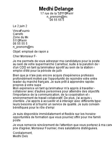 Lettre de motivation job dété exemples et guide