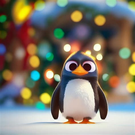 Cute Cartoon Penguin Wallpaper