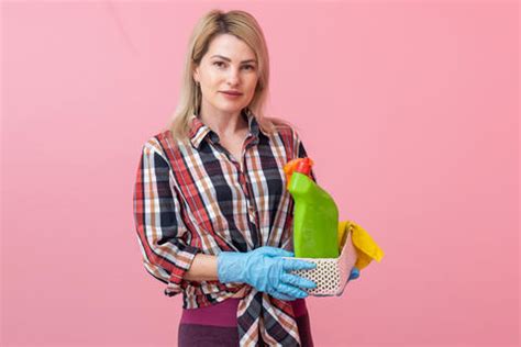 Woman From Professional Cleaning Service Cheerful Girl In Glasses