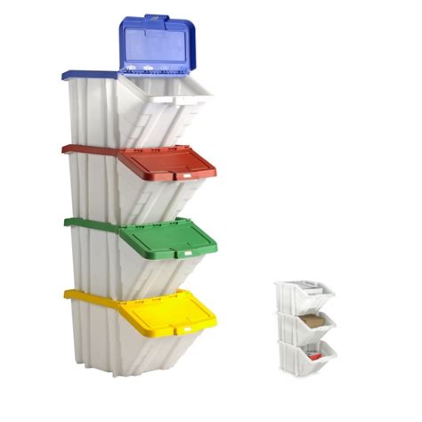 50L Stacking Recycling Boxes Plastic Box Shop