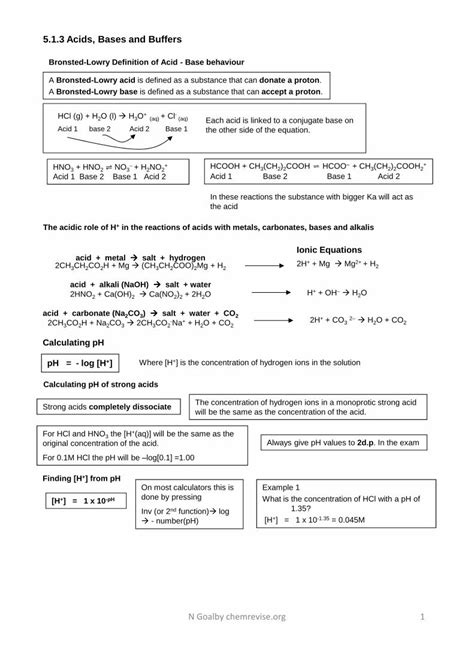 Pdf Acids Bases And Buffers Chemrevise Pdf File