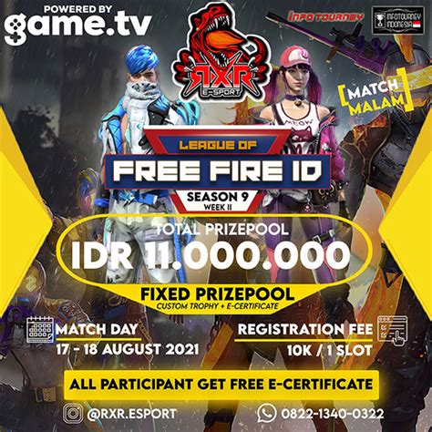 Turnamen Free Fire RXR E SPORT X FREE FIRE ID S9