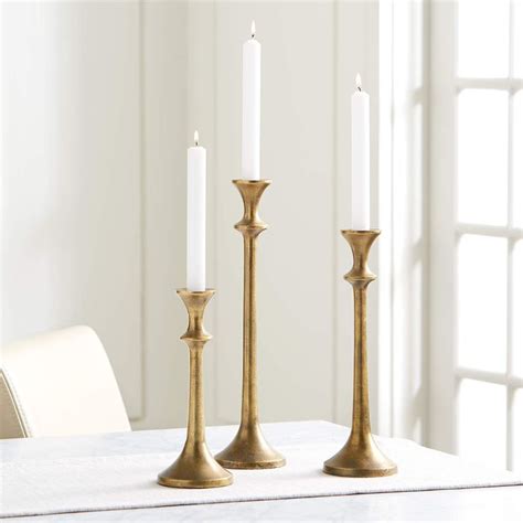 Emmett Antique Brass Taper Candle Holder 11 75 Reviews Crate And