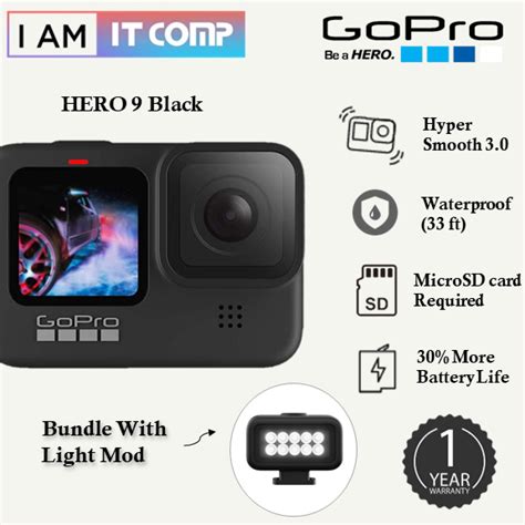 GOPRO HERO 9 Black Action Camera Hyper Smooth 3 0 Waterproof 5K